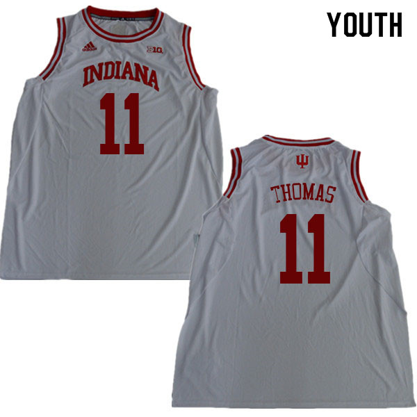 Youth #11 Isiah Thomas Indiana Hoosiers College Basketball Jerseys Sale-White